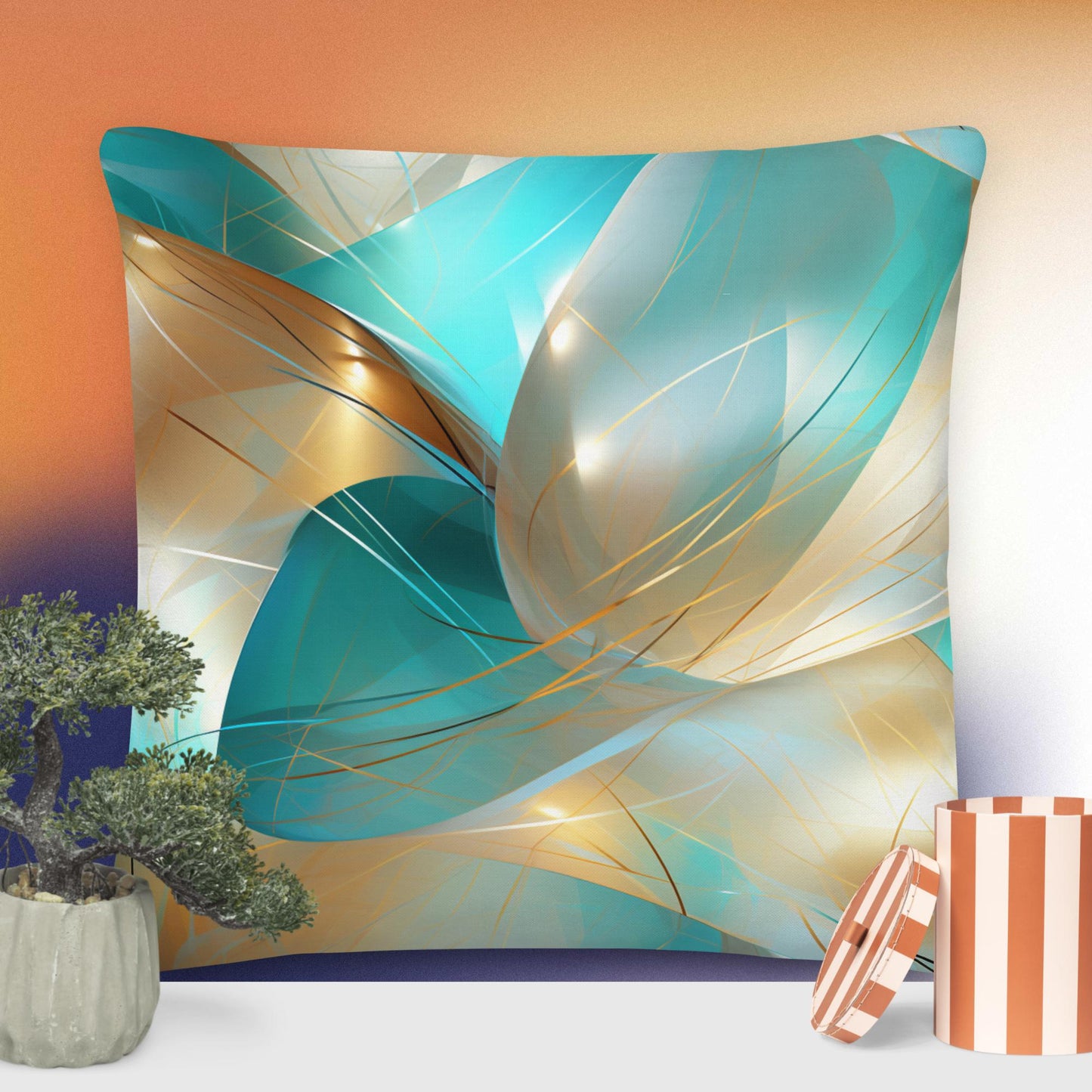 Gold and Teal Swirls