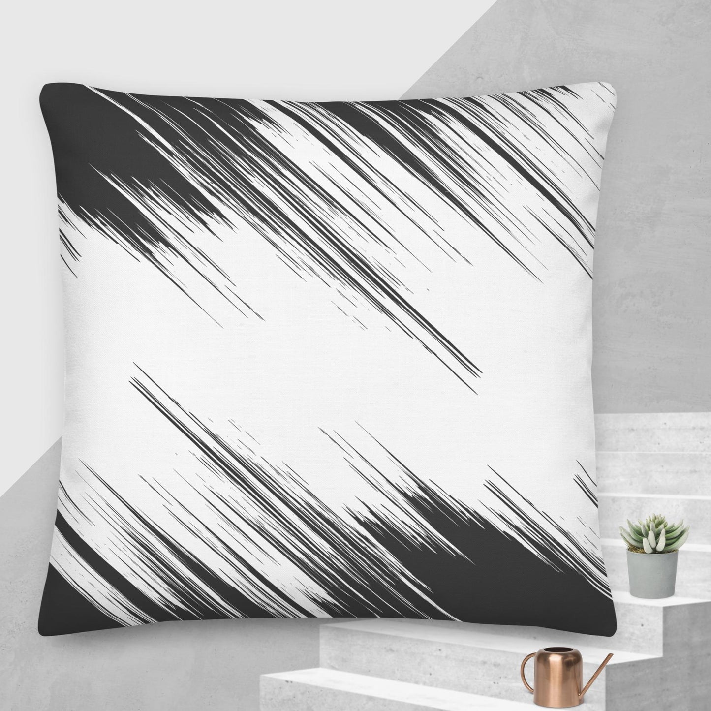 Black & White Strokes Pillow