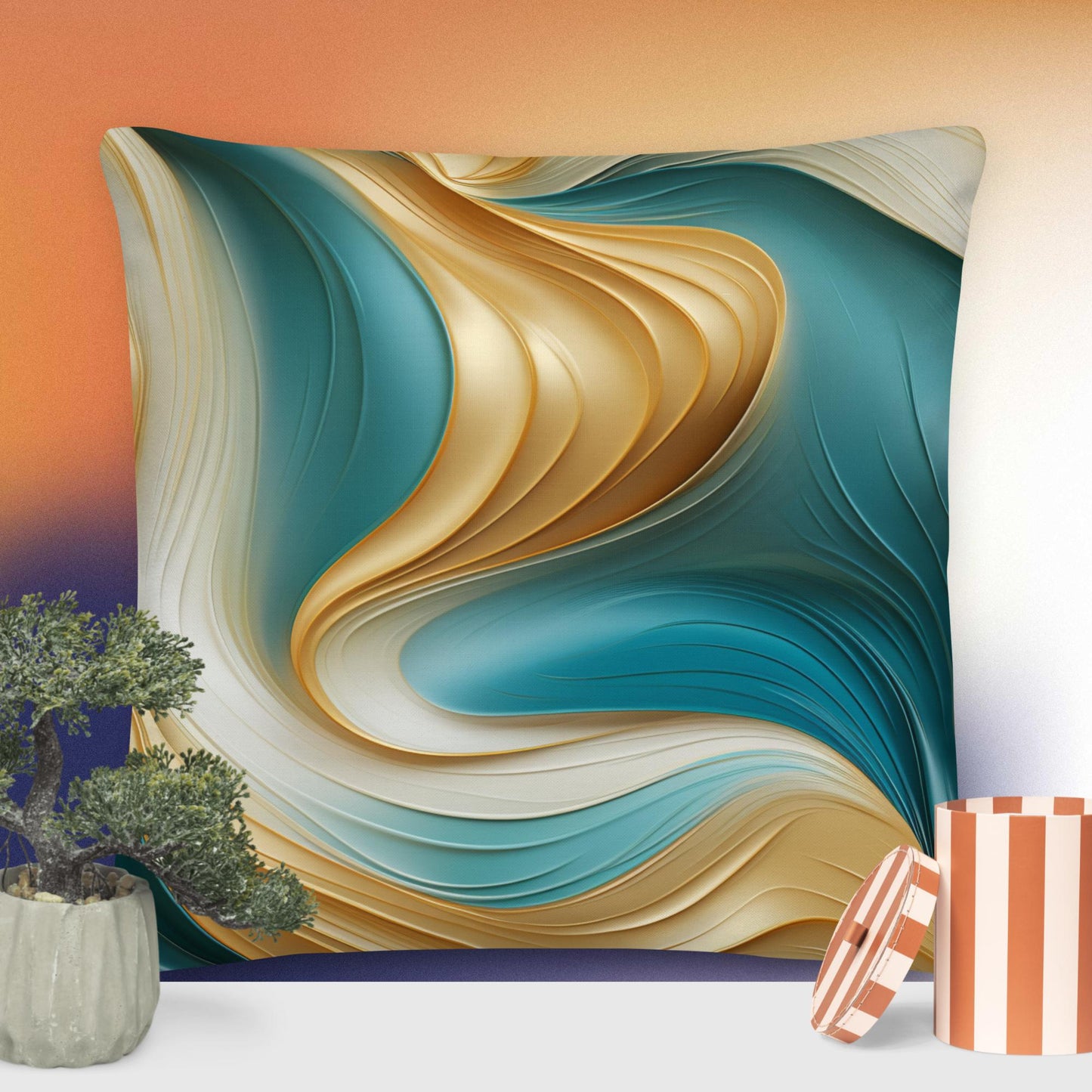 Gold and Teal Swirls